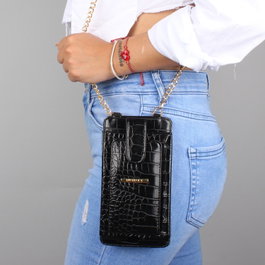 Zoozie Bags Bolso Cruzado de Piel con Monedero y Tarjetero Negro